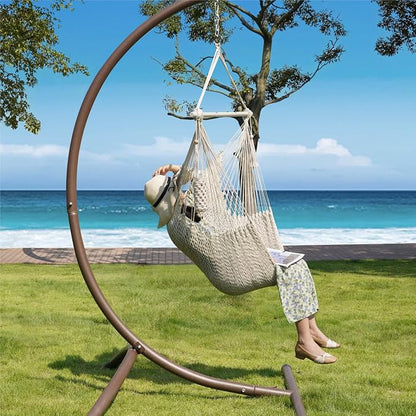 Lazy Daze Hammocks Chair Caribbean Hanging Rope Swing Chair, Soft-Spun Cotton - Image 2