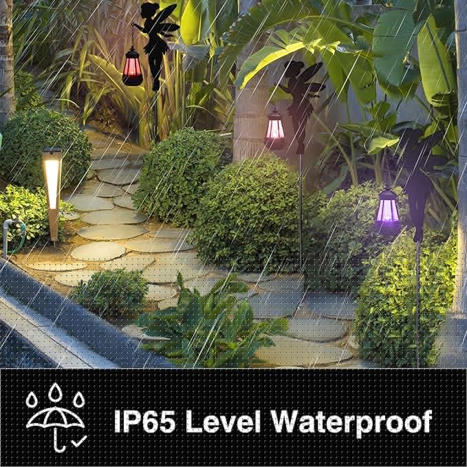 Solar Fairy Garden Decorations Solar Lighting 1 Pair – Outdoor Color-Changing Fairy Statues with Metal Stakes, Garden Ornaments for Lawn, Yard, Patio Decor (Type B Color-Shifting)