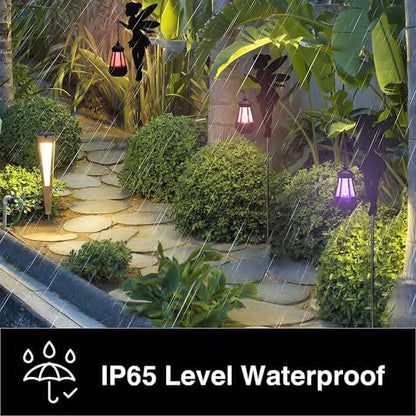 Solar Fairy Garden Decorations Solar Lighting 1 Pair – Outdoor Color-Changing Fairy Statues with Metal Stakes, Garden Ornaments for Lawn, Yard, Patio Decor (Type B Color-Shifting)