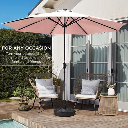 Best Choice Products 10ft Outdoor Table Compatible Steel Polyester Market Patio Umbrella w/Crank and Easy Push Button Tilt