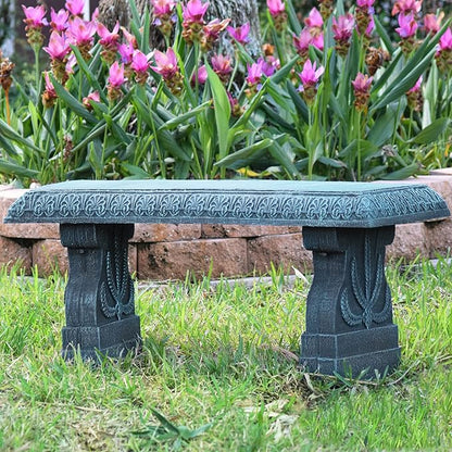 Arcadia Garden Products Outdoor Fiberclay Garden Bench for Patio, Porch, Park, Lightweight and Durable Outside Furniture Decor, Brushed Teal