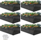 YITAHOME 6pcs 6x3x2 ft Galvanized Raised Garden Bed Kit, Large Metal Planter Box with Gloves & Support Rod, Outdoor Flower Bed for Plants Vegetables, Black