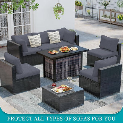 14Pcs Stretch Patio Cushion Covers, Outdoor Couch Covers Replacement, Outdoor - Image 4