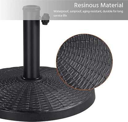 Yaheetech 22 lbs Heavy Duty Outdoor Umbrella Base 18" Round Patio Umbrella Stand Market Umbrella Base for Garden & Lawn, Black