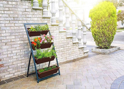 Outland Living 4-Ft Raised Garden Bed - Vertical Garden Freestanding Elevated Planters 4 Container Boxes - Good for Patio Balcony Indoor Outdoor - Perfect to Grow Vegetables Herbs Flowers