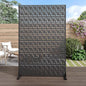 Casaphoria 72" H x 47" W Metal Privacy Screen, Outdoor Freestanding Decorative Divider for Patio, Deck, Balcony, and Garden with Stable Base, Black-Frederick