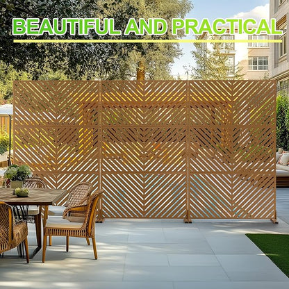 Outdoor Privacy Screen,72" H×47" W Metal Privacy Screen, Freestanding Privacy Fence Panels for Patio