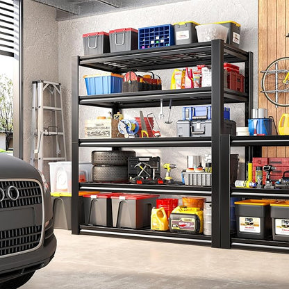 REIBII Garage Shelving 3200LBS, 5-Tier Storage Shelves, Adjustable Industrial Metal Shelving Unit for Garage, Basement, Pantry, Warehouse,Commercial, 36" W x 16" D x 72" H, 3 Pack