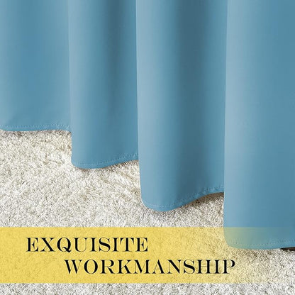 NICETOWN Blackout Room Divider Curtains for Sliding Glass Doors 102 Inches Long 1 Panel, Extra Wide Curtains for Doorway Patio Bedroom Living Room (Teal Blue, 80Wx102L, 1 Panel)
