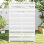 Casaphoria Metal Privacy Screen Outdoor, 72" H x 47" W Freestanding Decorative Privacy Screen for Patio Deck Balcony Garden with Stable Base, White-Louvered