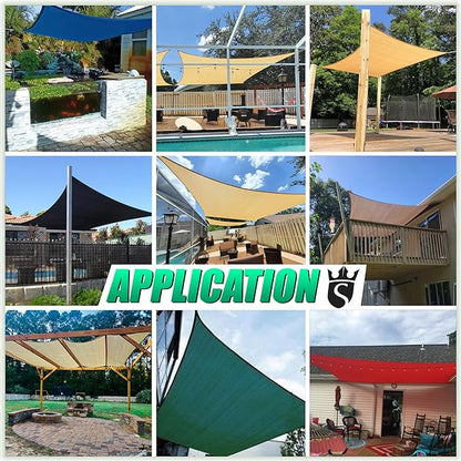 Royal Shade 16' x 20' White Rectangle Sun Shade Sail Canopy Outdoor Patio Fabric Screen Awning RTAPR1620 - UPF50+ 95% UV Blockage, Heavy Duty, Water & Air Permeable (We Make Custom Size)