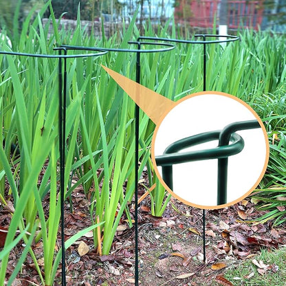 TCBWFY Plant Support Stakes for Large Heavy Plants,10PCS Peony Supports 14"x32" Heavy Duty 5mm Wire Peony Cages,Interlock Garden Supports Ring Border Support,Plant Support Cage for Rose Flowers