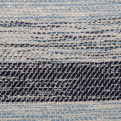 SIMPLIHOME Clay Square Pouf - 18 inch Wide Upholstered Cotton Ottoman in Patterned Blue Melange, Boho Footstool, Decorative Cube Pouf or Extra Seating for Living Room or Bedroom, Assembled