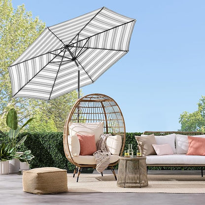 Best Choice Products 10ft Solar Polyester LED Lighted Patio Umbrella w/Tilt Adjustment and UV-Resistant Fabric