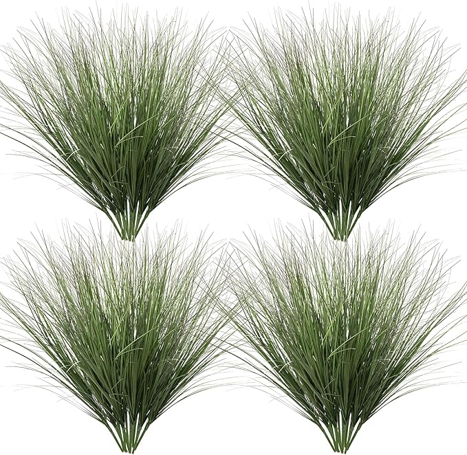 Artificial Plants Greenery 48 Pack Green Plastic Wheat Grass, 26.4 Inch
