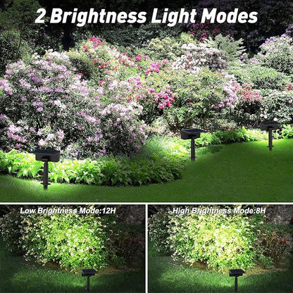 T-SUN Solar Spot Lights Outdoor, 8 Pack 49LED Landscape Spotlights, 2 Lighting Modes Auto ON/Off Solar Lights for Trees, Garden, Yard, Pathway, Driveway(White)