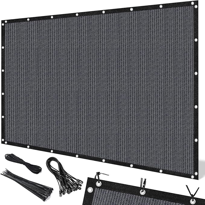 Artpuch 90% Sun Shade Cloth, 10 x 10 FT Pergola Shade Cover Canopy with Grommets, Sun Screen Fabric Tarp for Patio, Outdoor, Garden, Backyard, Dark Grey