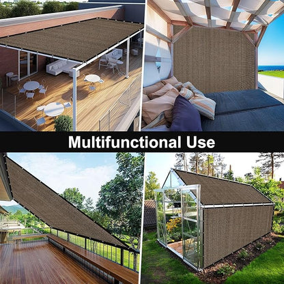 Artpuch 90% Sun Shade Cloth, 10 x 10 FT Pergola Shade Cover Canopy with Grommets, Sun Screen Fabric Tarp for Patio, Outdoor, Garden, Backyard, Mocha