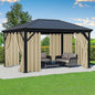 Outdoor Curtains for Patio Waterproof - 8 Panels Privacy Weatherproof Outside Curtains with Grommets for Pergola, Gazebo, Porch, Cabana, Balcony, 54 x 95 Inch, Cream