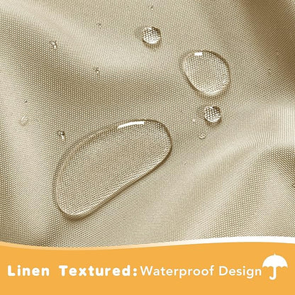 HolidayIdeas Outdoor Curtains for Patio Waterproof, 4 Panels - 54 x 95 Inch - Privacy Protection & Light Filtering Curtains Cream Grommet Outside Curtains for Porch, Gazebo, Pergola, Backyard