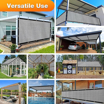 Artpuch Outdoor Pergola Shade Cover 9x20 FT Sun Shade Cloth with Grommets Light Grey 90% UV Protection Canopy Patio Privacy Screen (Customized Available)