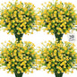 20 Bundles Artificial Flowers for Outdoors Fake Plastic Flowers UV Resistant Realistic Faux Plants Shrubs for Spring Summer Garden Porch Yard Patio Planter Window Box Home Decor, Yellow