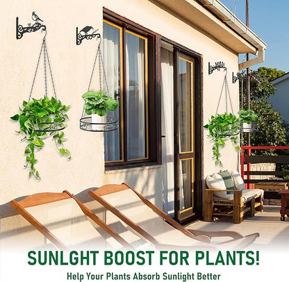 2-Pack Hanging Planters for Indoor Plants - Heavy Duty Metal Plant Hanger Indoor with 3 Chains and Hooks – Aesthetic Hanging Plant Holder for an Instant Gardening Decor
