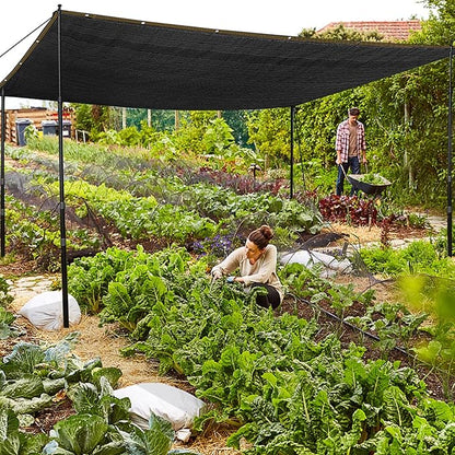 QLOFEI 4x10 FT Shade Cloth with Grommets, 90% Sun Shades Outdoor Patio Mesh Tarp, Easier to Hang Sunblock Neting Cover -for Garden Greenhouse Pergola Lawn Kennel Chicken Coop