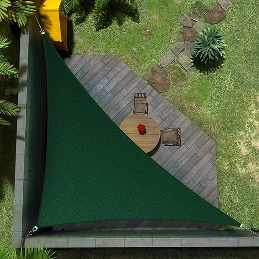 Amgo Custom Size 13' x 21' x 24.7' Green Right Triangle Sun Shade Sail Order to Make Canopy Awning UPF50+ AGSLT, 95% UV Blockage, Water & Air Permeable, 200GSM Commercial Standard (We Customize)