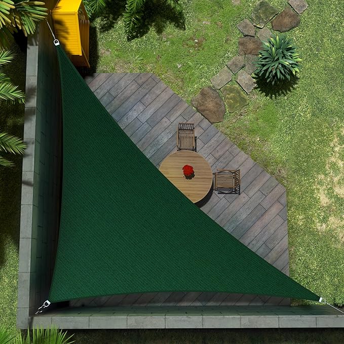 Amgo Custom Size 14' x 23' x 26.9' Green Right Triangle Sun Shade Sail Order to Make Canopy Awning UPF50+ AGSLT, 95% UV Blockage, Water & Air Permeable, 200GSM Commercial Standard (We Customize)