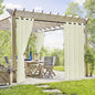 RYB HOME Sheer Curtains Outdoor - Linen Look Translucent Drapes Waterproof, Light Filtering Quick Dry Sheers for Exterior Patio Porch Wedding, 54" Wide by 96" Long, 2 Panels, Light Beige
