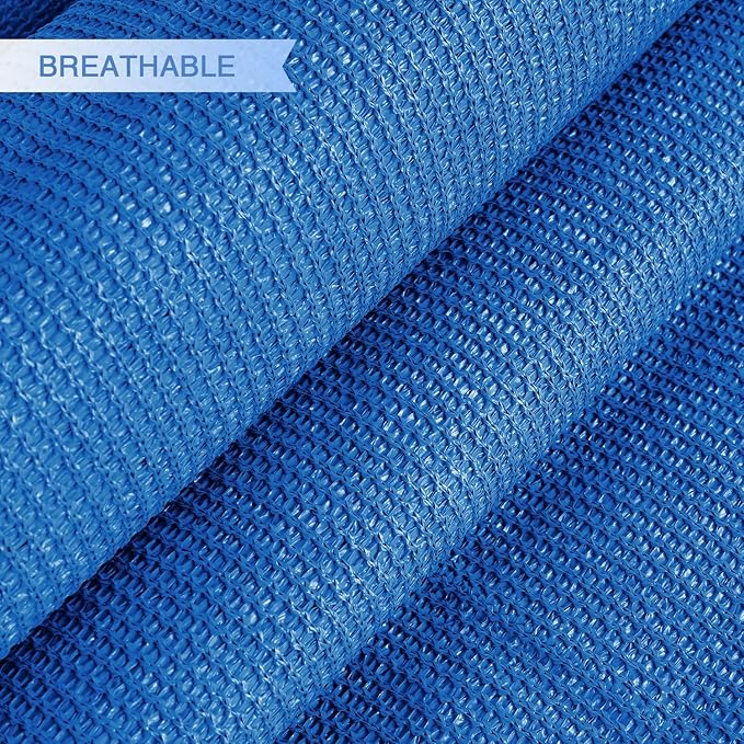 E&K Sunrise 9' x 9' x 9' Sun Shade Sail Triangle Canopy Shade Cover UV Block for Patio Backyard Garden Outdoor (Blue)