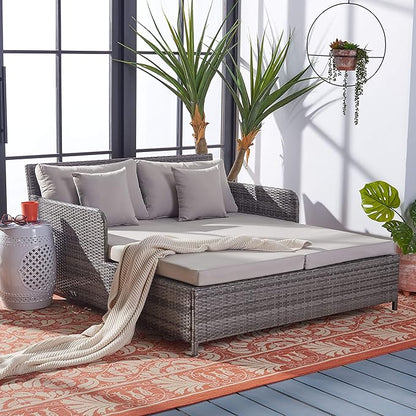 Safavieh PAT7500B Outdoor Collection Cadeo Grey Cushion Daybed