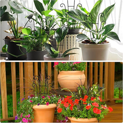 Coomin Small Plant Trellis for Climbing Plants Indoor, 14.5in Metal House Plant Trellis for Potted Plants, Mini Plant Support for Hoya Pothos, Black