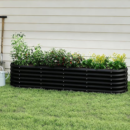 Galvanized Raised Garden Bed, Outdoor Planter Bed, Metal Planter Box for Gardening and Planting,8x2x1.5ft, Light Green