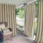Elrene Home Fashions Highland Stripe Indoor/Outdoor Curtain Panel, 50 inches X 108 inches, Natural