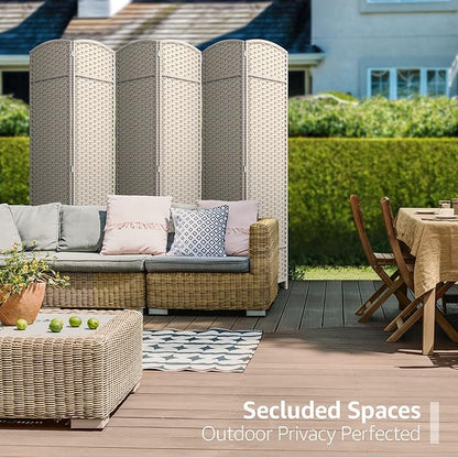 Sorbus 6 Panel Room Divider 6 ft. Tall - Privacy Screen, Extra Wide Double Hinged Panels, Mesh Hand-Woven Design, Partition Room Dividers and Folding Privacy Screens, Wall Divider for Room Separation