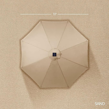 Best Choice Products 10ft Offset Cantilever Hanging Market Patio Umbrella, Smooth 360° Rotation, 8 Sturdy Ribs, Easy Adjustment - Sand
