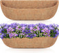HFHOME 2 Pcs Coco Liners for Planters 24 Inch, Horse Trough Coconut Planter Hanging Basket Liners for Window Box Hanging Trough Planter