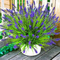 Artificial Plants Outdoor, 22 Pcs Fake Flowers UV Resistant Outdoor Artificial Lavender Flowers, Plastic Faux Plants for Porch Garden Planter Yard Window Box