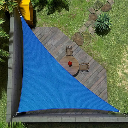 Amgo Custom Size 6' x 9' x 10.8' Blue Right Triangle Sun Shade Sail Order to Make Canopy Awning UPF50+ AGSLT, 95% UV Blockage, Water & Air Permeable, 200GSM (We Customize)