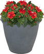Sunnydaze 20-Inch Anjelica Large Plastic Pot for Plants - Outdoor Double-Walled Large Plastic Planter with Drillable Drainage Holes - Slate