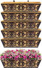 6 Pack 24 Inch Window Boxes Planters Railing Planter Box with Adjustable Brackets & Coco Liners Fabric Plant Grow Bags Deck Railing Planter Boxes Balcony Hanging Flower Box for Outdoor Plants