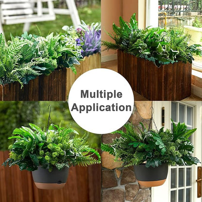 Artificial Greenery Bundle, 14 Bunches, 11 Varieties, UV-Resistant Plastic