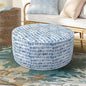 Inflatable Ottoman Stool D21 xH9 for Outdoor/Indoor Use, Water Repellent Patio Foot Rest Stool with Portable Handle,Round Pouf Ottoman Suitable for Garden,Deck and Camping - Pebble Blue