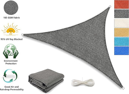 Tronssien Triangle 16'x16'x23' Sun Shade Sail, 95% UV Blockage Canopy Awning for Outdoor Patio and Garden, Yard Activities