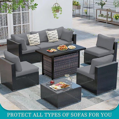 12Pcs Stretch Patio Cushion Covers, Outdoor Couch Covers Replacement, Outdoor - Image 4