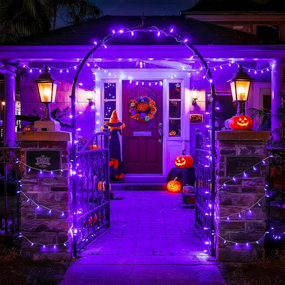 String Lights, 168 ft Purple 600 LED Outdoor with Remote