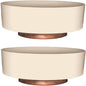The HC Companies 8 Inch Round Plastic Succulent Capri Bowl Decorative Indoor Flower Succulent Planter Pot with Drain Plug Hole, Vanilla Bisque (2 Pack)