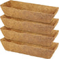 4 Pack 24 Inch Trough Coconut Liners for Window Box Deck Planter Natural Coco Fiber Replacement Liner for Outdoor Plants Rectangular Coir Planters for Porch Balcony Garden Decor